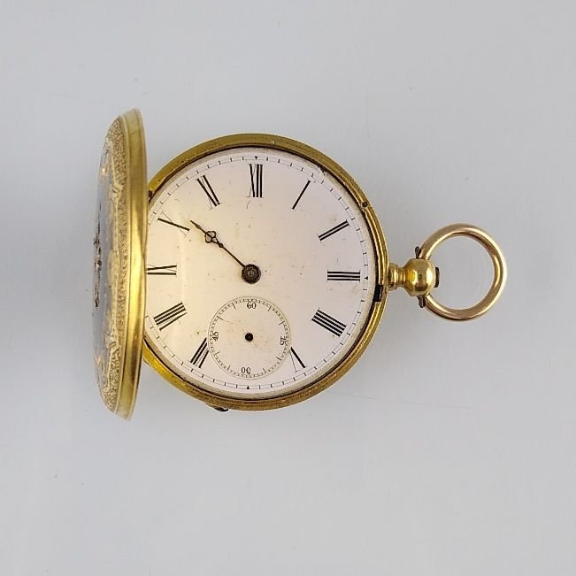 Reloj de bolsillo oro 18 K, esmalte y diamantes - Imagen 2