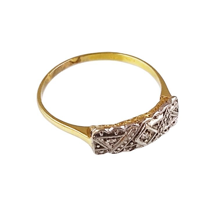 Anillo art decó oro 18 K y diamantes