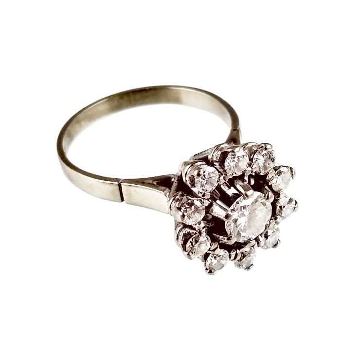 Anillo oro 18 K y brillantes