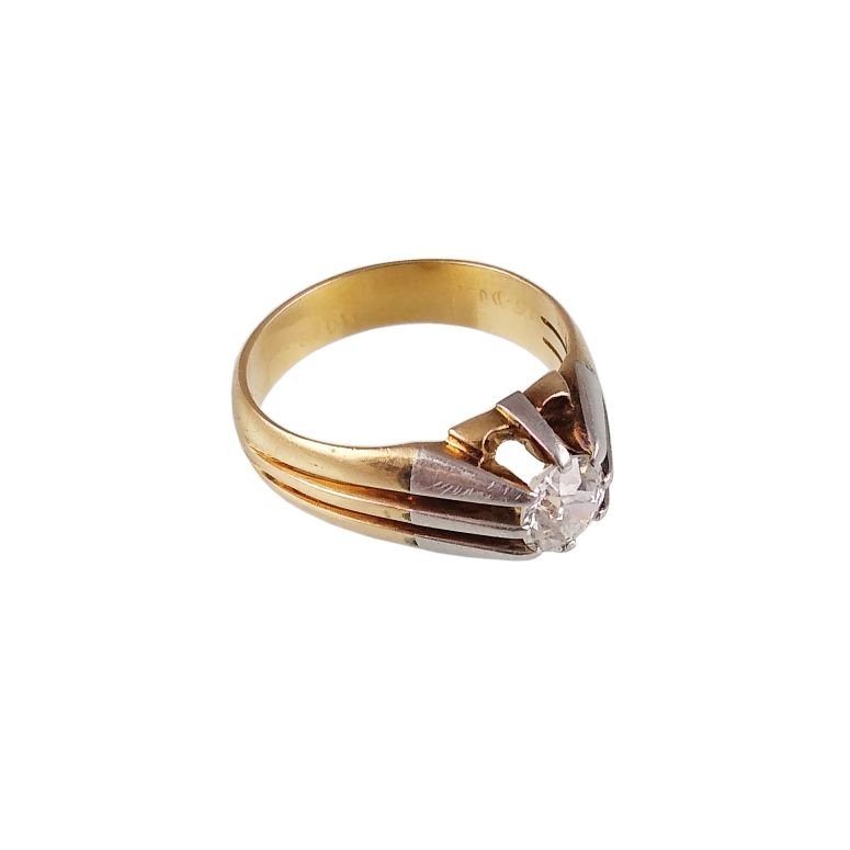 Anillo oro 18 K y brillante