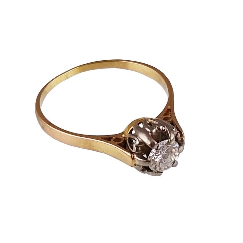Anillo oro 18 K y brillante