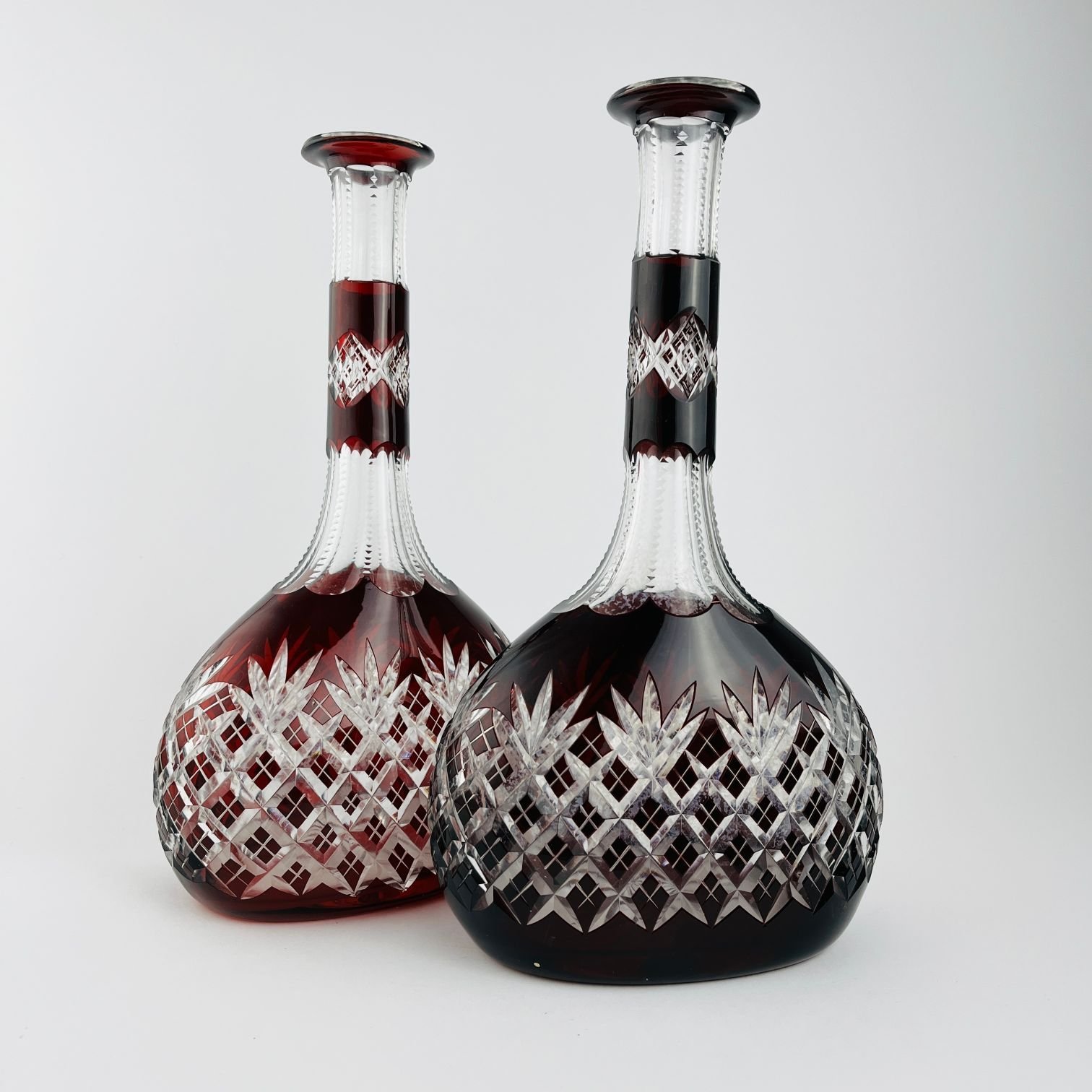 Par de botellones en cristal