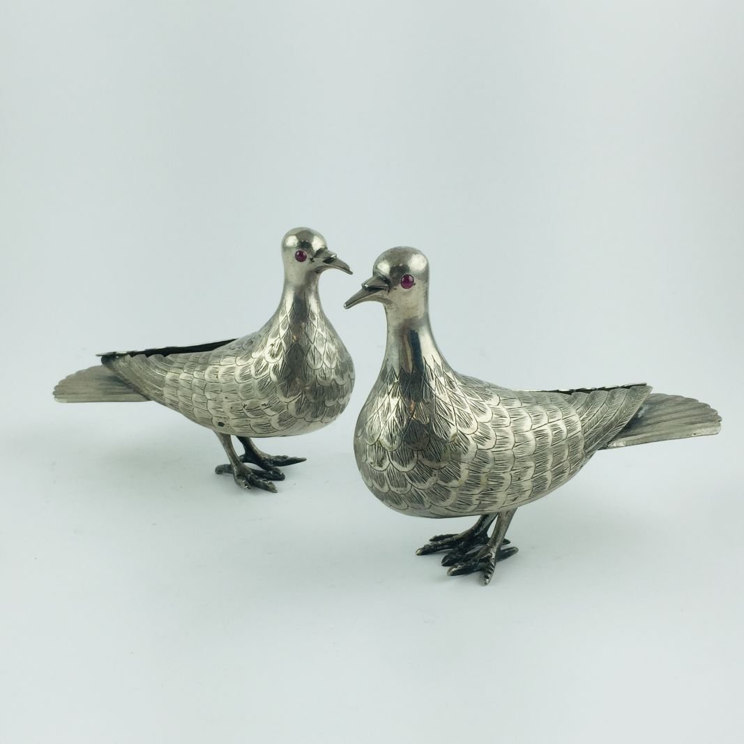 Par de esculturas en plata