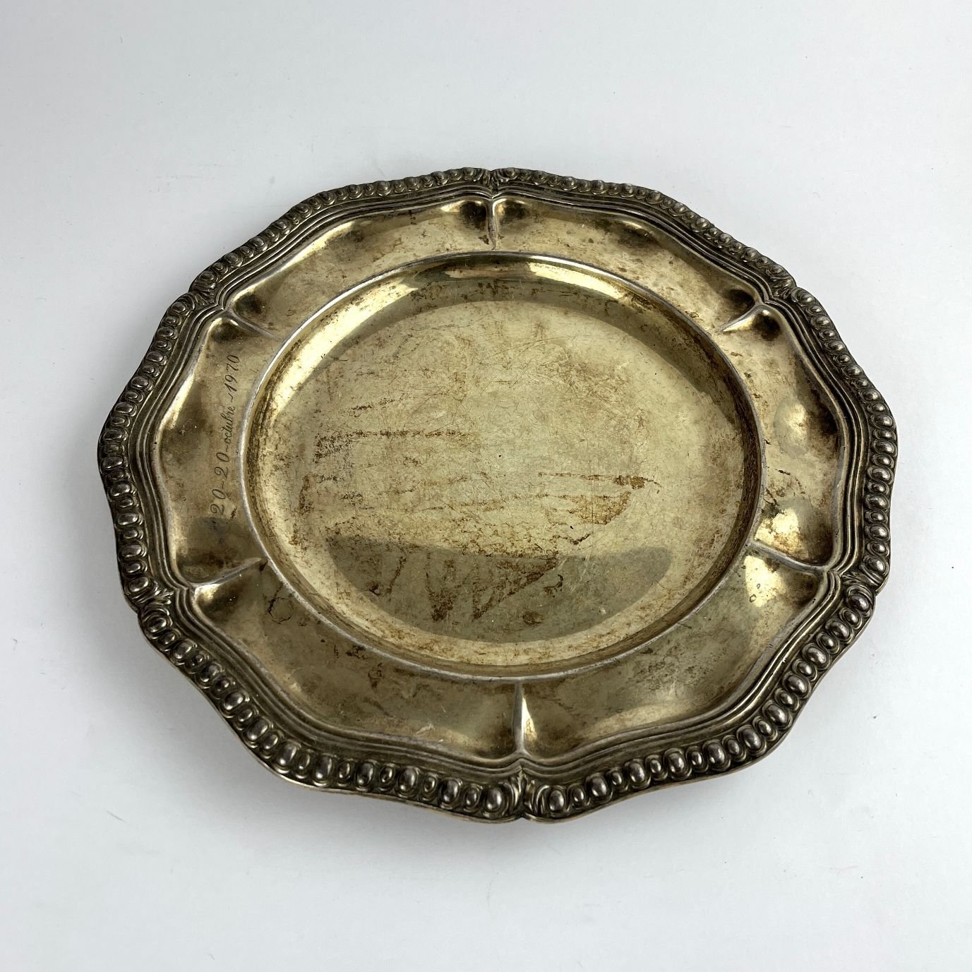 Bandeja francesa en plata vermeil