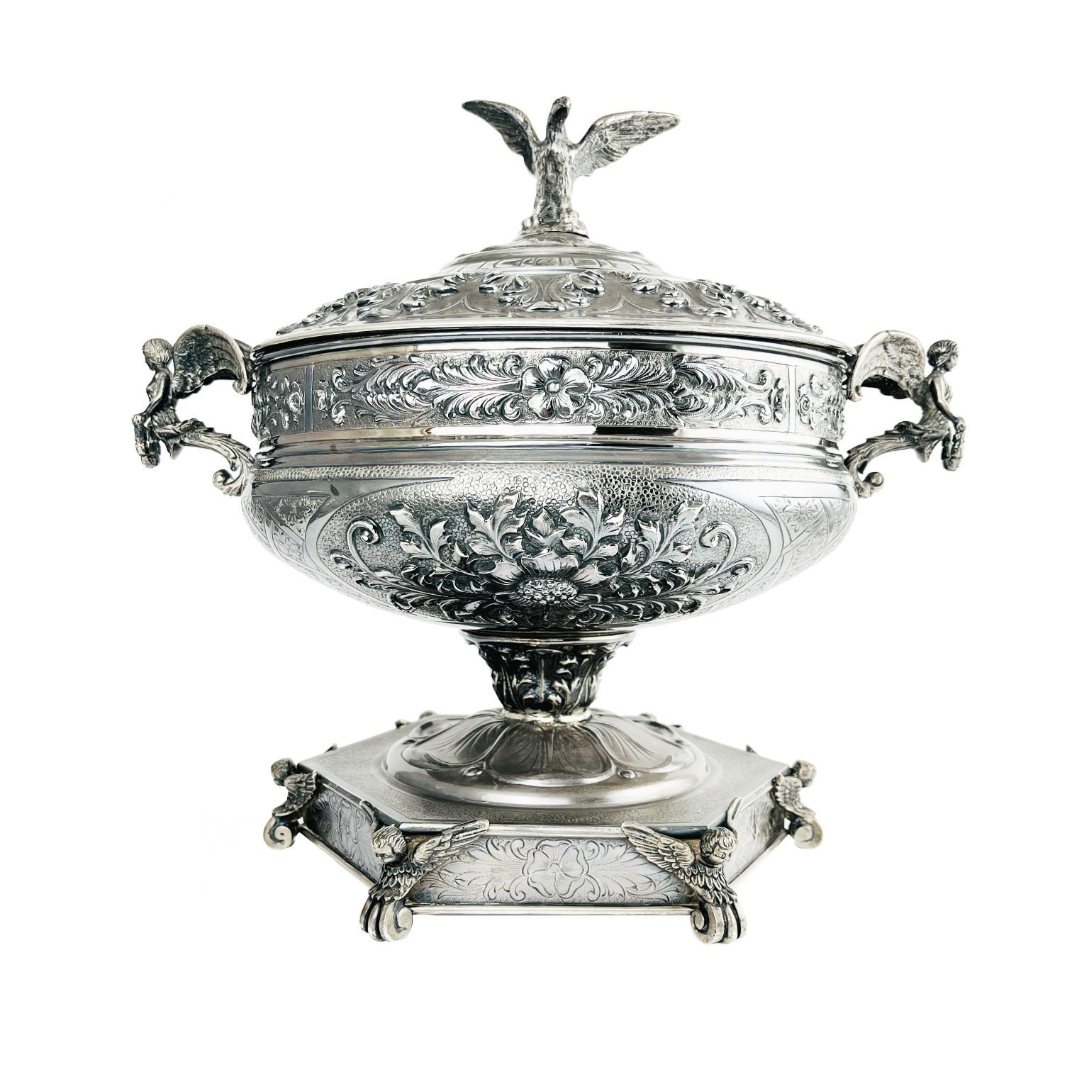 Centro de mesa español en plata