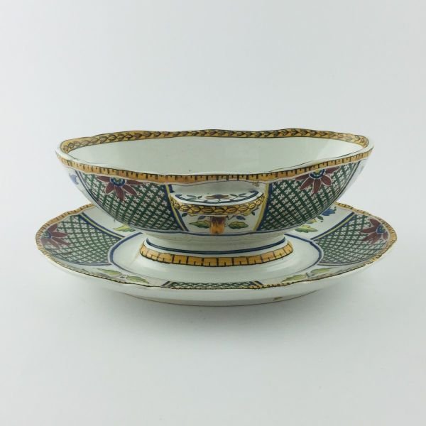 Par de salseras en porcelana Sarreguemines