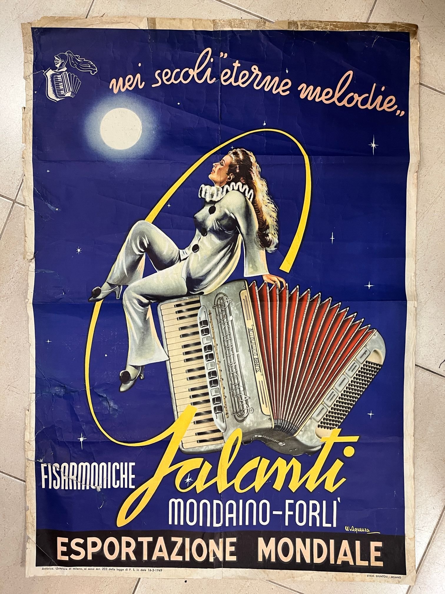 Afiche italiano acordeones Galanti