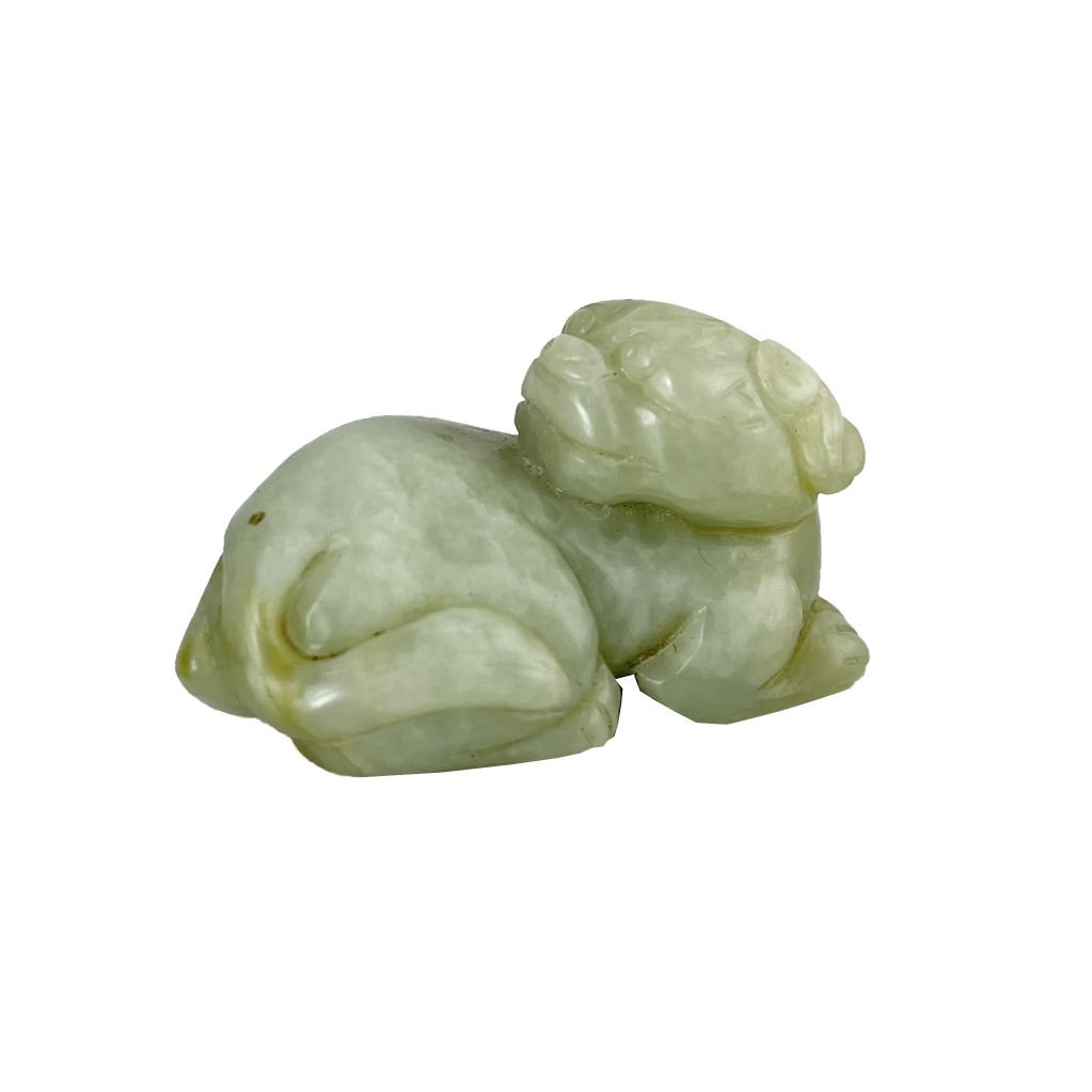 Escultura china en jade celadón