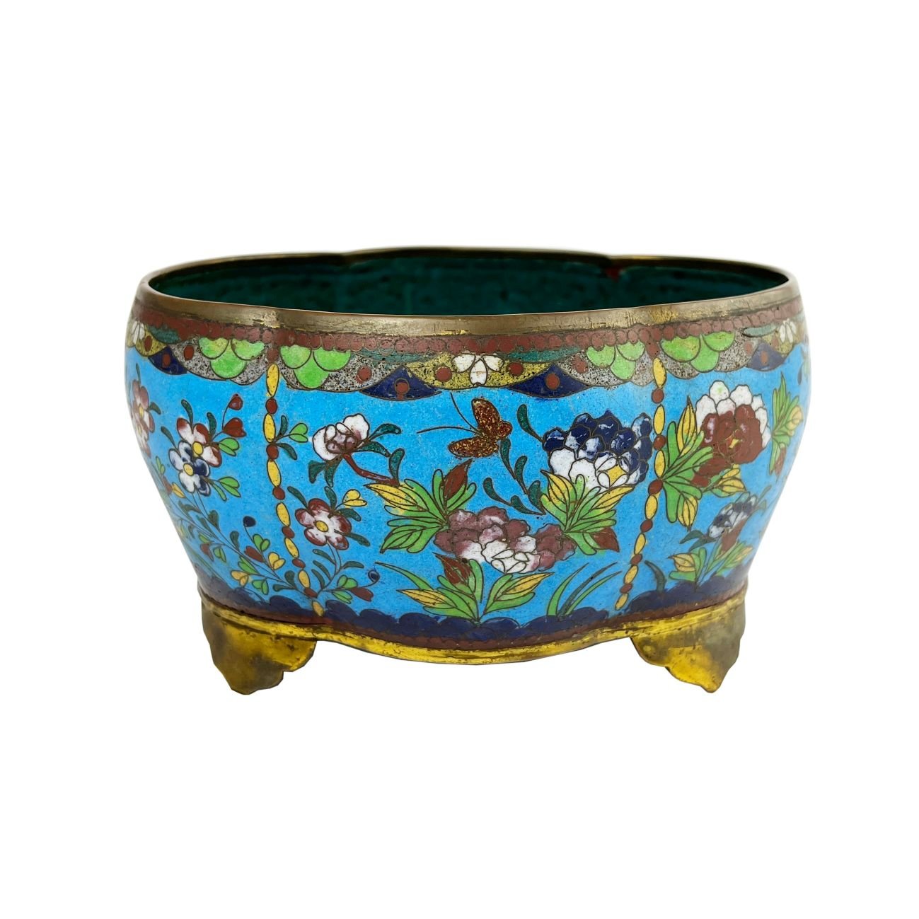 Jardinera japonesa en bronce cloisonné