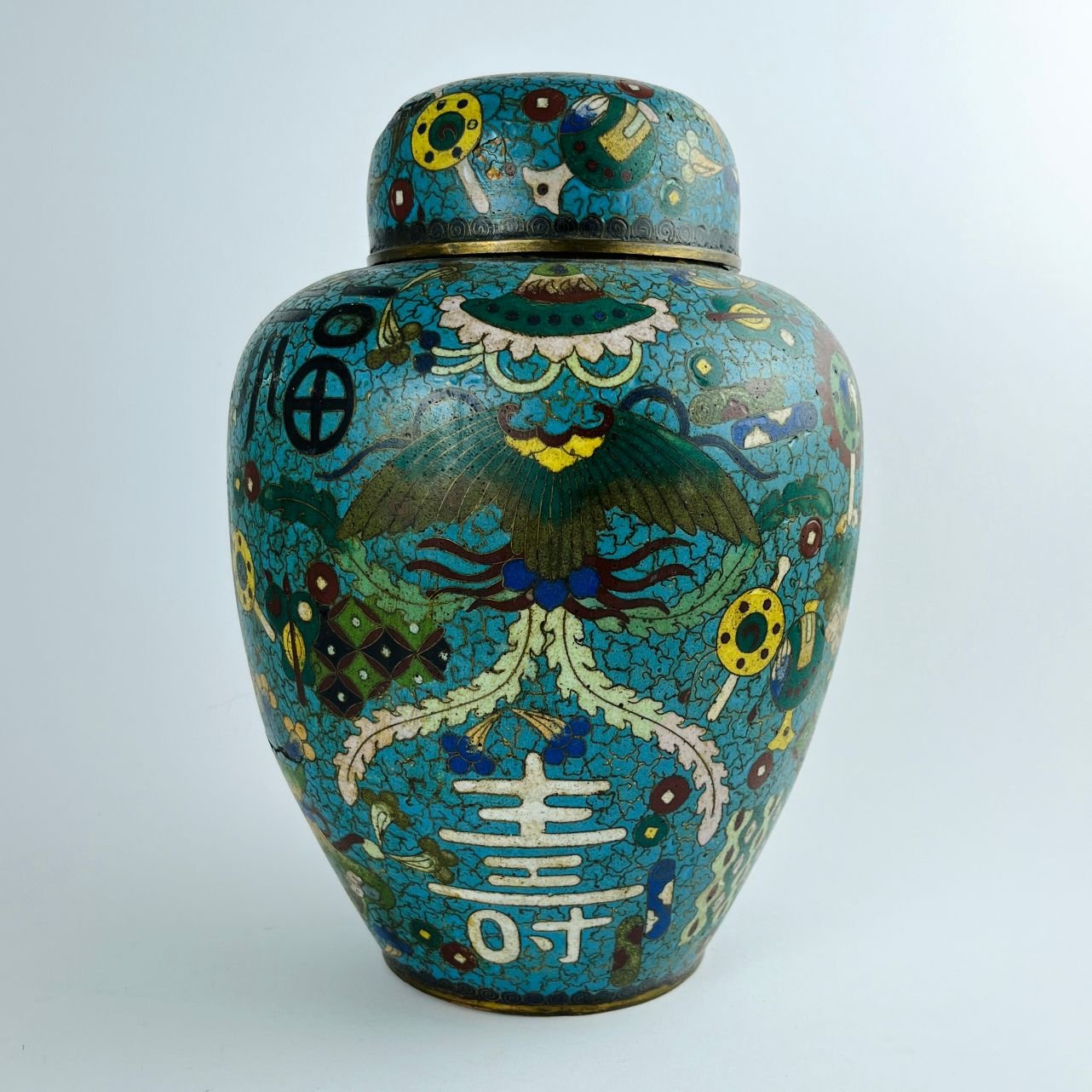 Potiche chino en bronce cloisonné