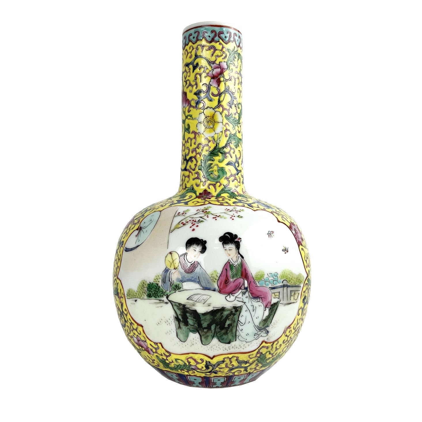 Jarrón chino en porcelana Familia Amarilla