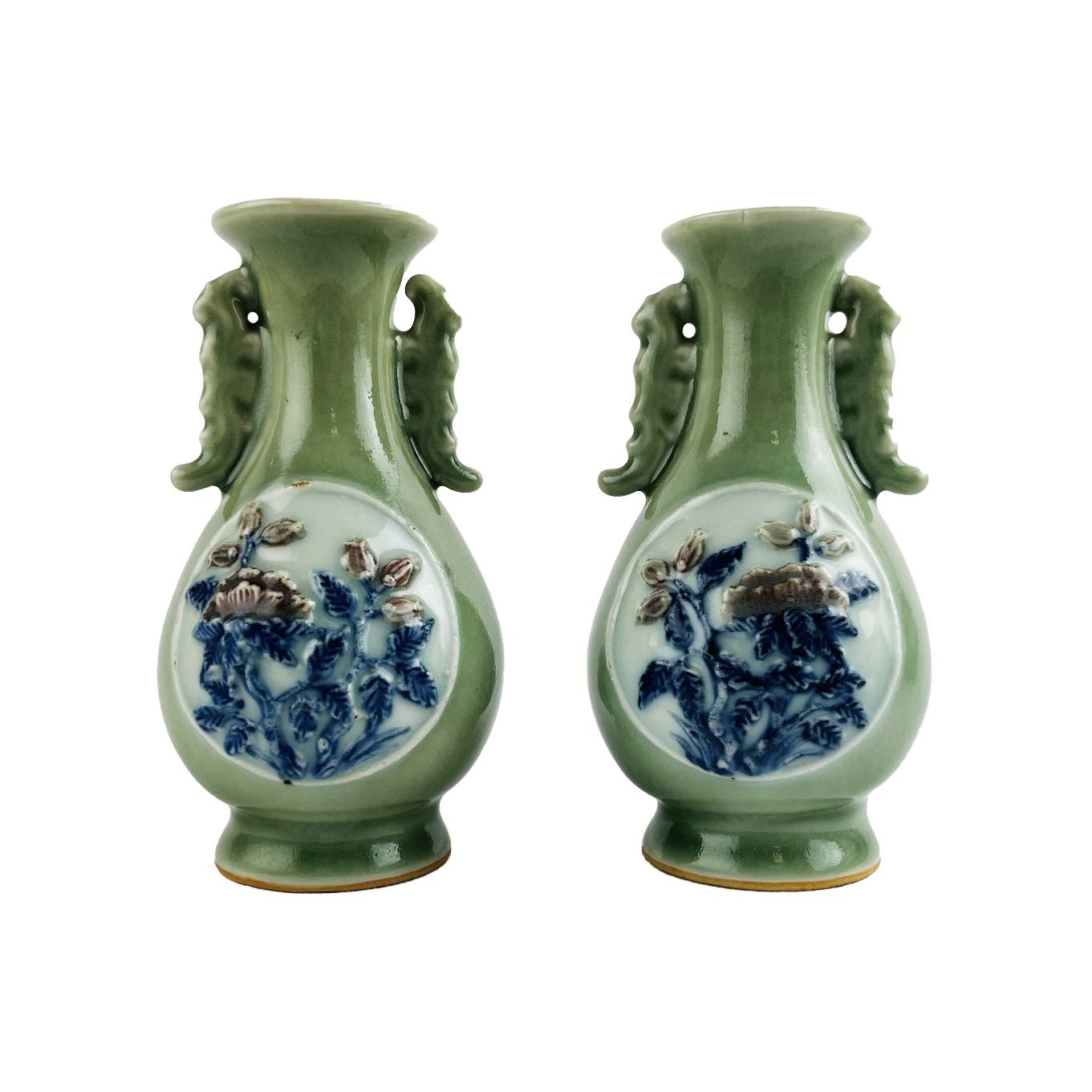 Par de jarrones chinos en porcelana