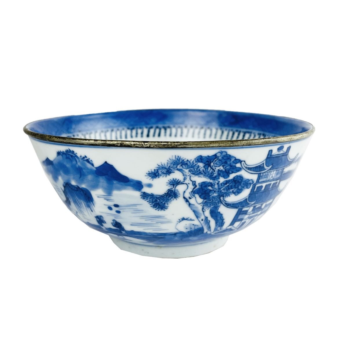 Bowl chino en porcelana azul y blanca