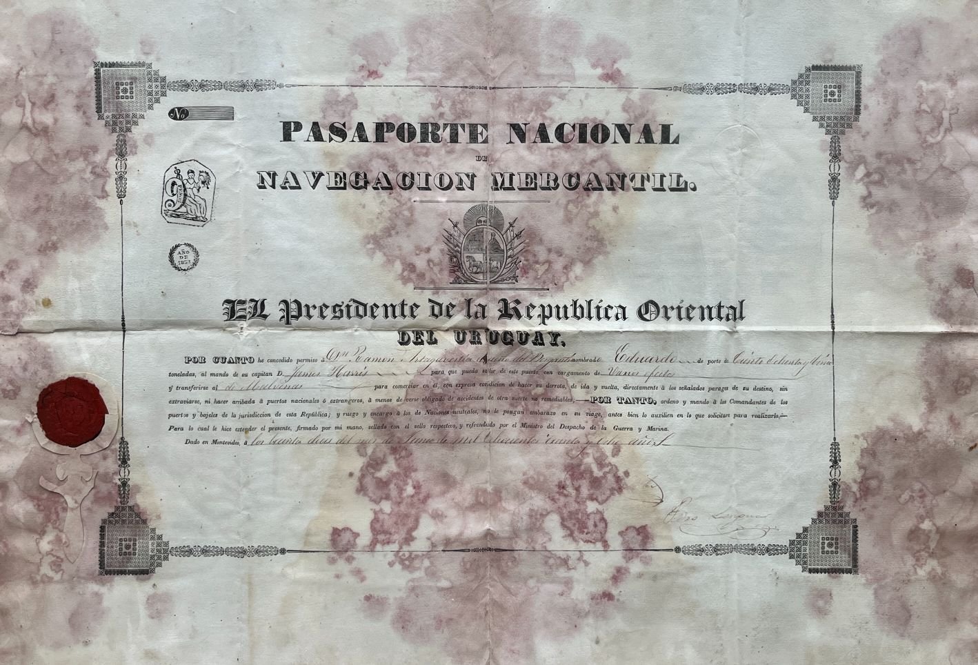 Pasaporte Ramón Artagaveytia Urioste