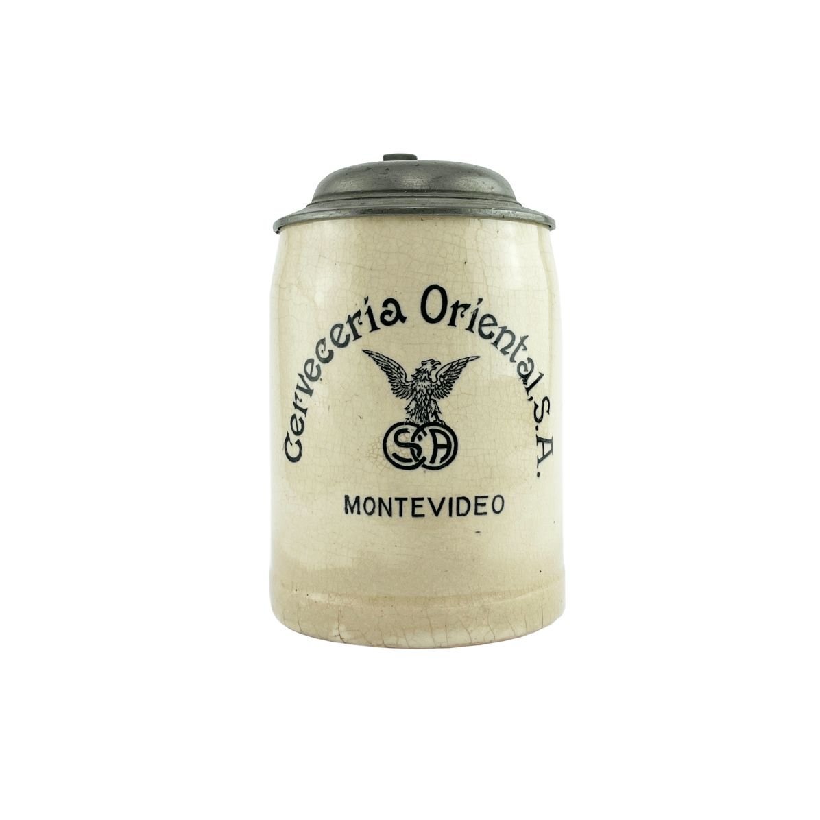 Jarra de cerveza uruguaya en gres
