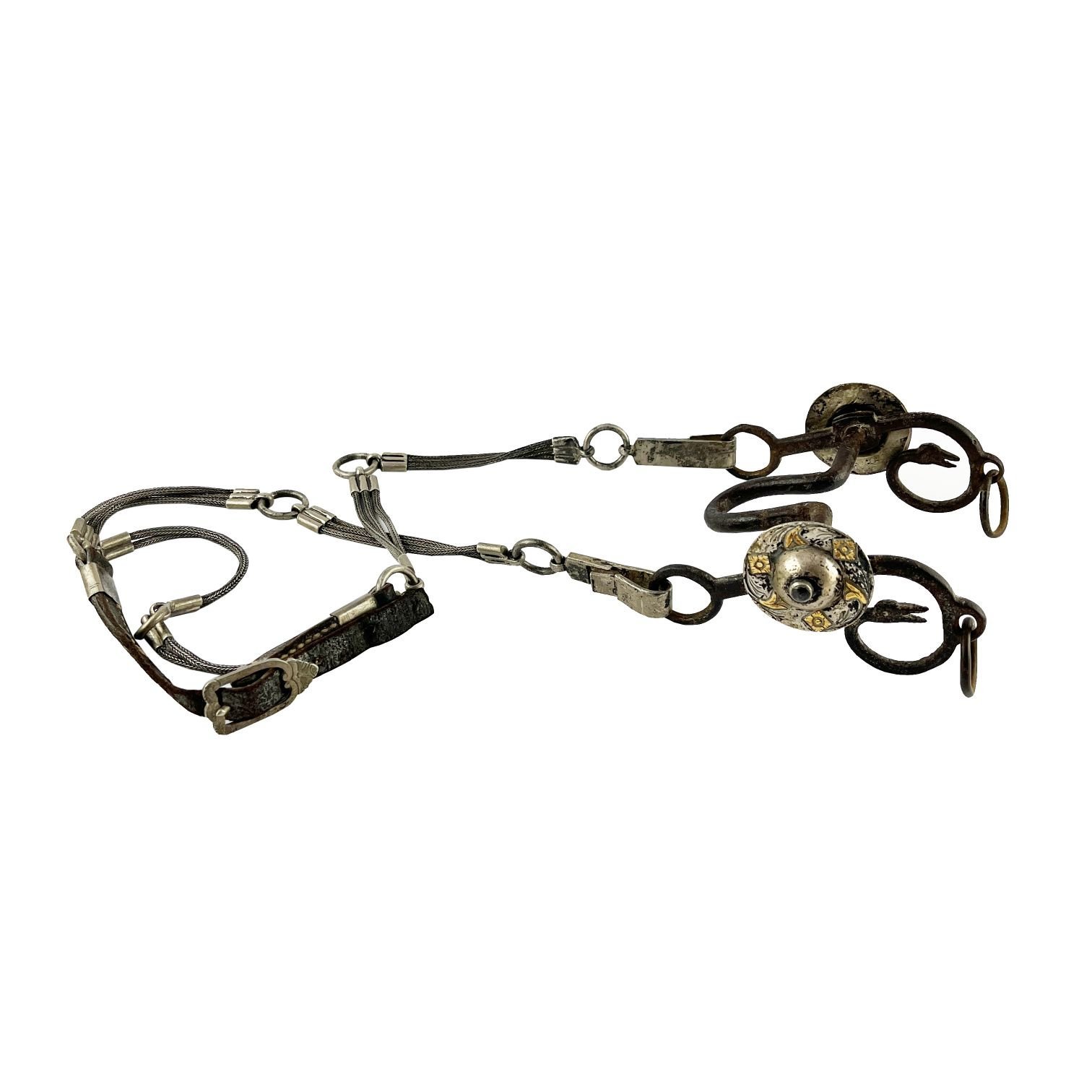 Cabezada de freno en plata y oro