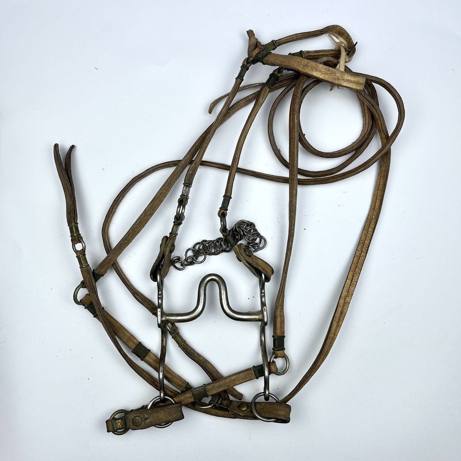 Juego de riendas en hierro, plata y oro