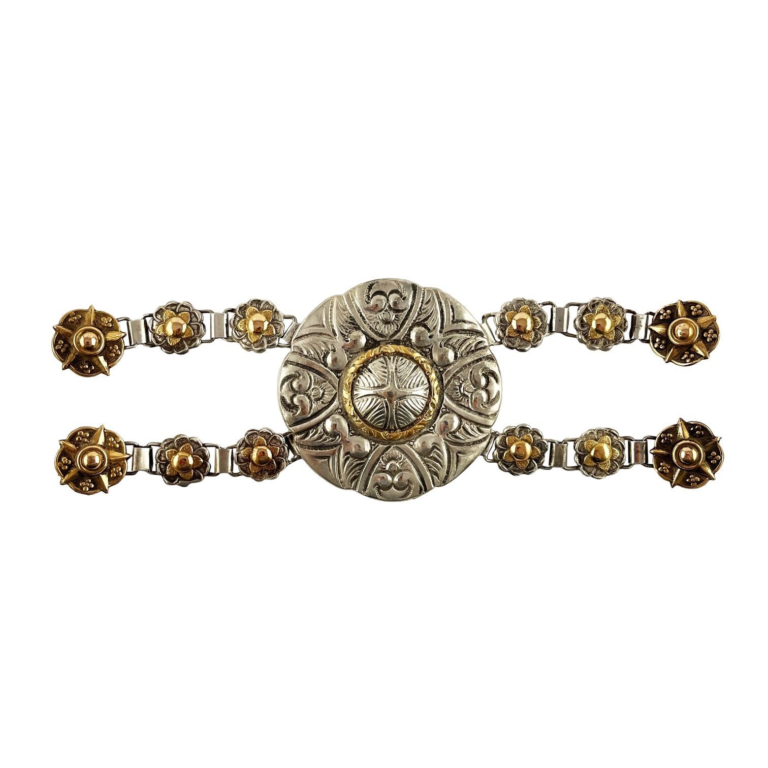 Rastra gaucha en plata y oro