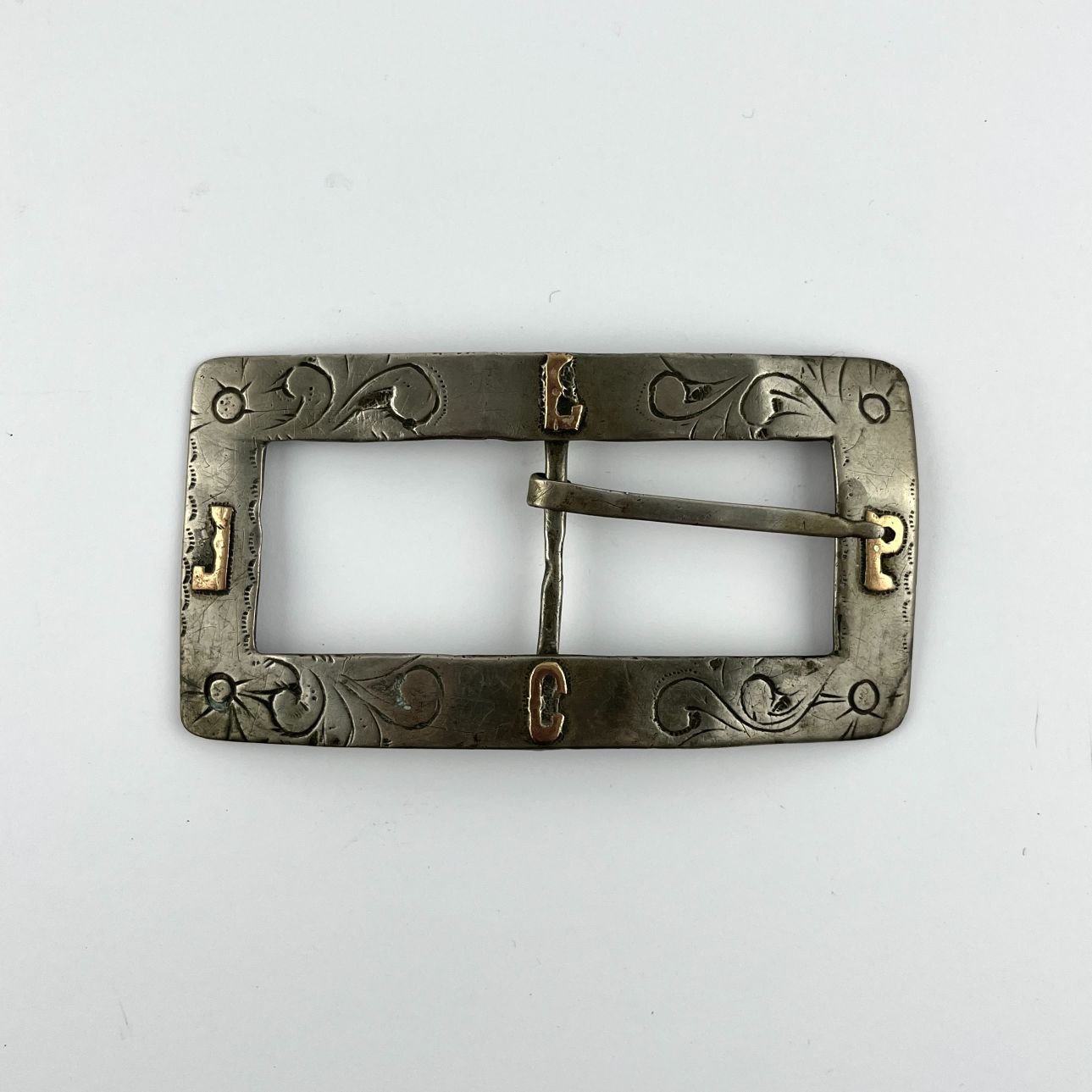 Hebilla gaucha en plata y oro