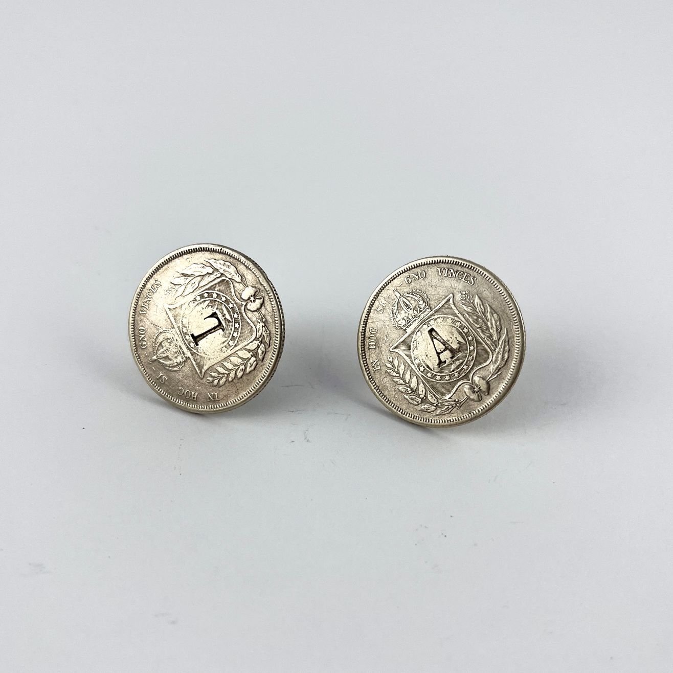 Par de botones gauchos en plata