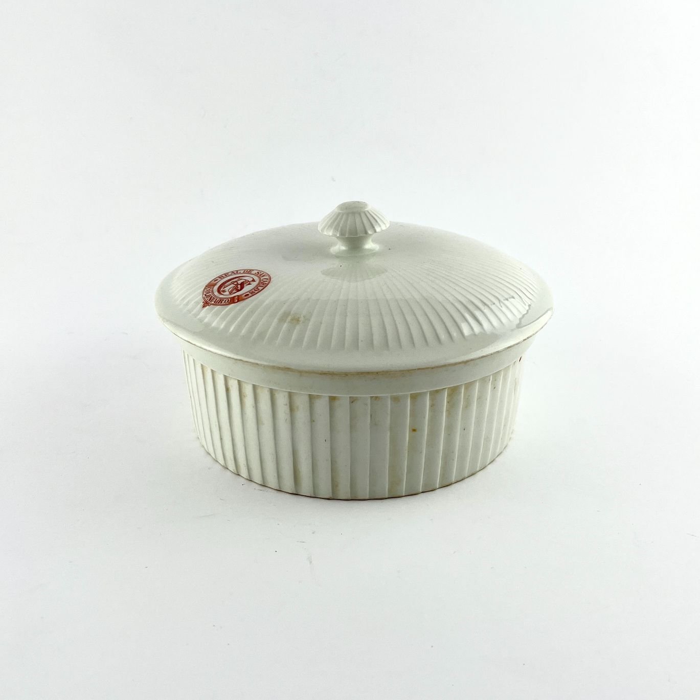 Guisera redonda en porcelana Real de San Carlos