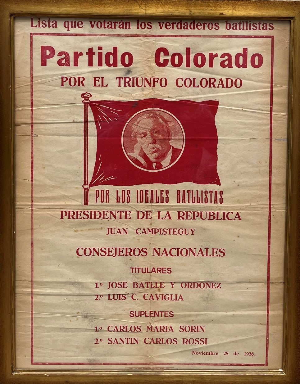 Afiche publicitario Partido Colorado 1926