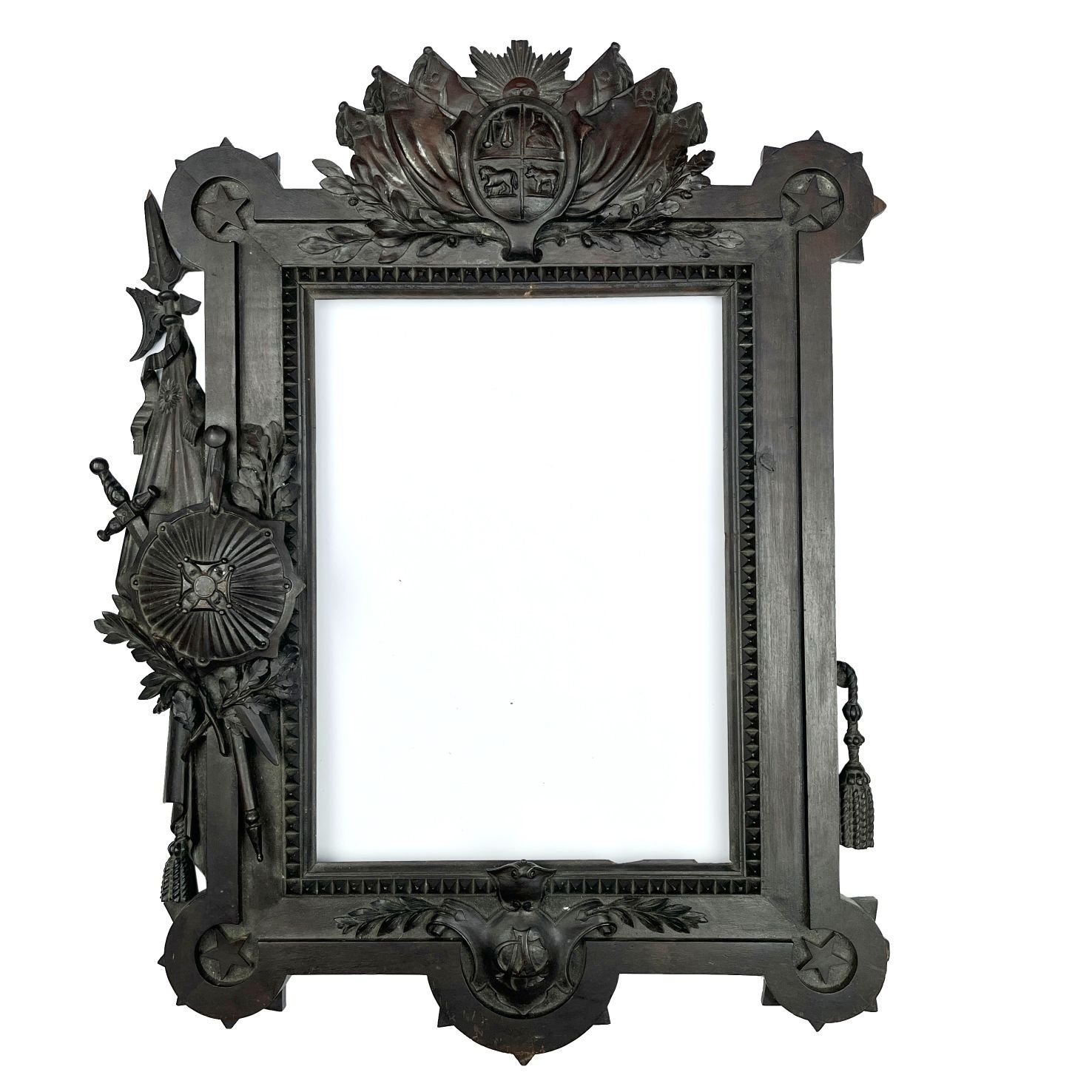 Marco tallado "escudo de armas uruguayo"