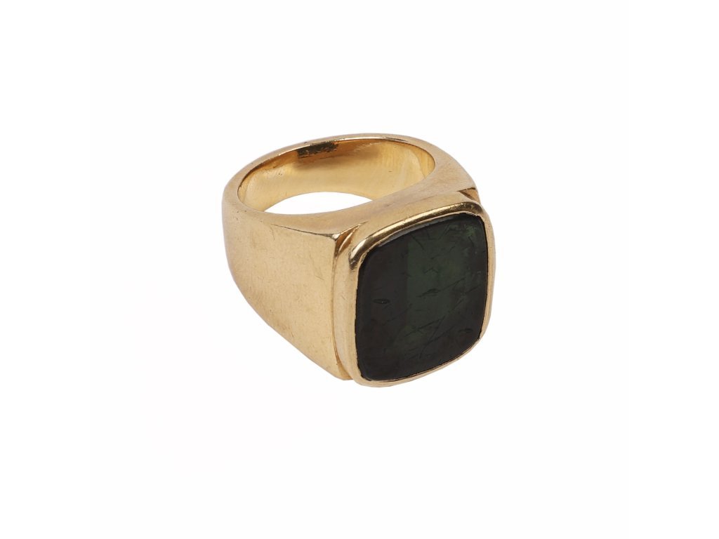 Anillo oro 18 K y nefrita