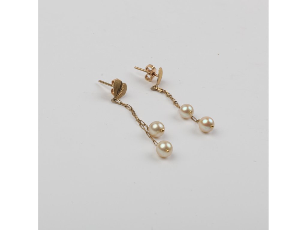 Caravanas oro 18 K y perlas