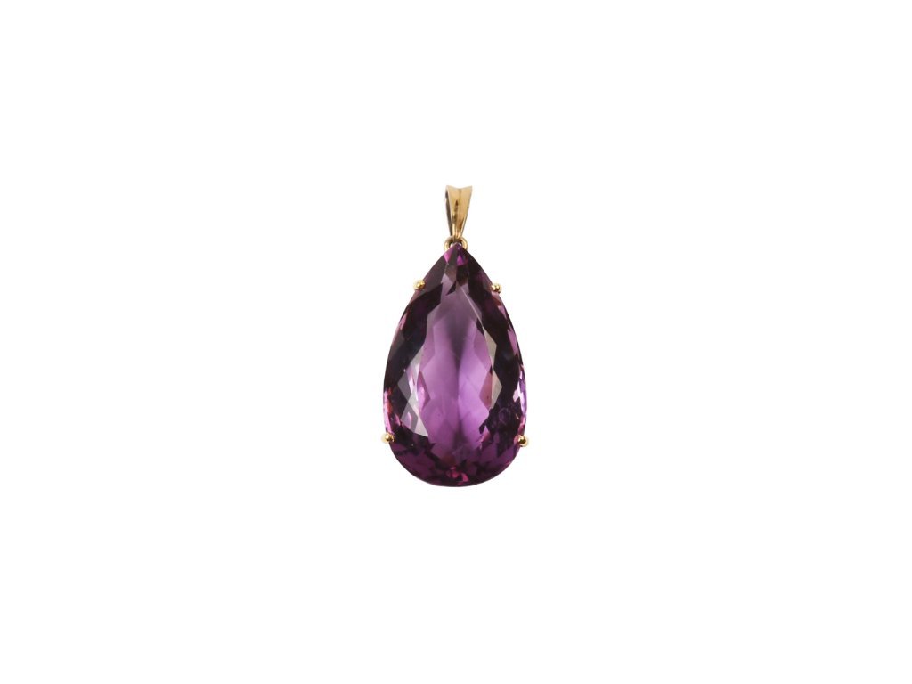 Prendedor oro 18 K y amatista