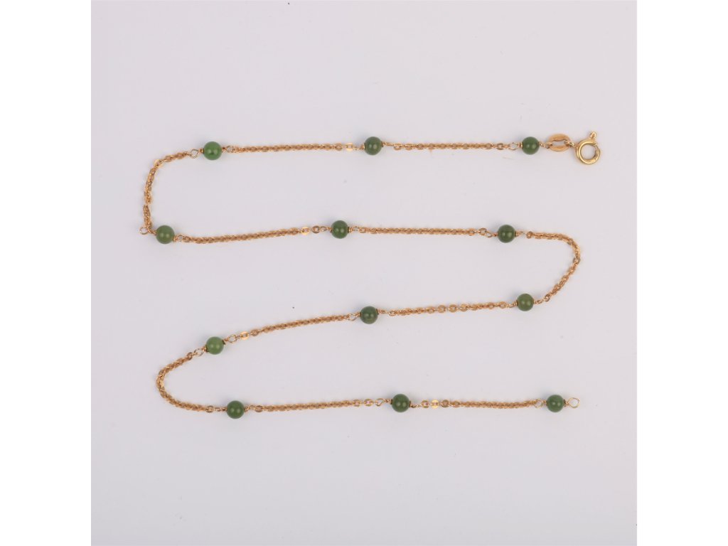 Gargantilla oro 18 K y jade