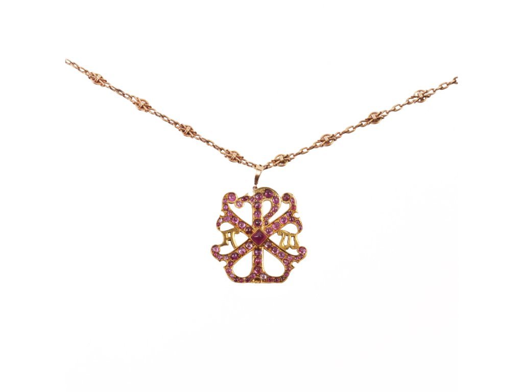 Colgante oro 18 K y rubíes