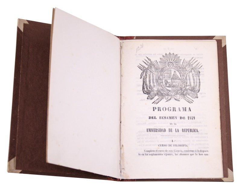 DE LA PEÑA, LUIS J. “Programa del Ecsamen (sic) de 1849 en la Universidad de la República”.