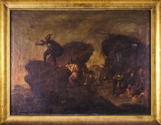 JUAN MANUEL BLANES (ATRIBUIDO) “Núñez de Balboa descubre el Mar del Sur". Montevideo. Circa 1854.