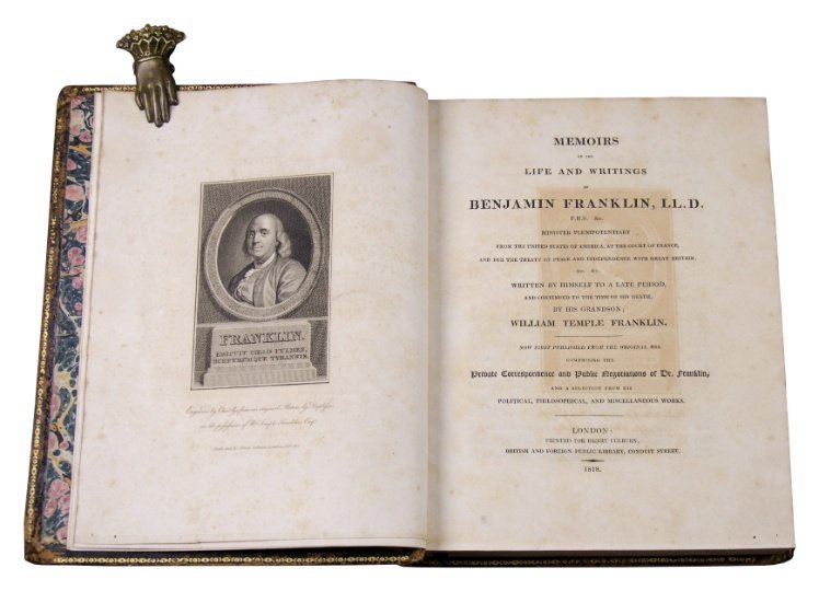 FRANKLIN, BENJAMIN - FRANKLIN, WILLIAM TEMPLE
“Memoirs of the life and writings of Benjamin Franklin”. Londres, 1818.