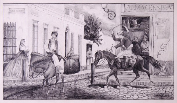 MERCEDES LARRAECHEA. “Lechero y panadero en Buenos Aires”. Circa 1995.