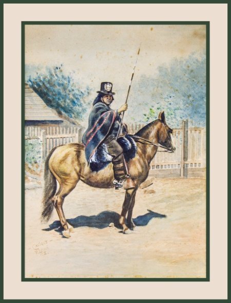 P. LÉNÉ. “El cacique Juan Catrielo Colipi”. Chile. 1898.