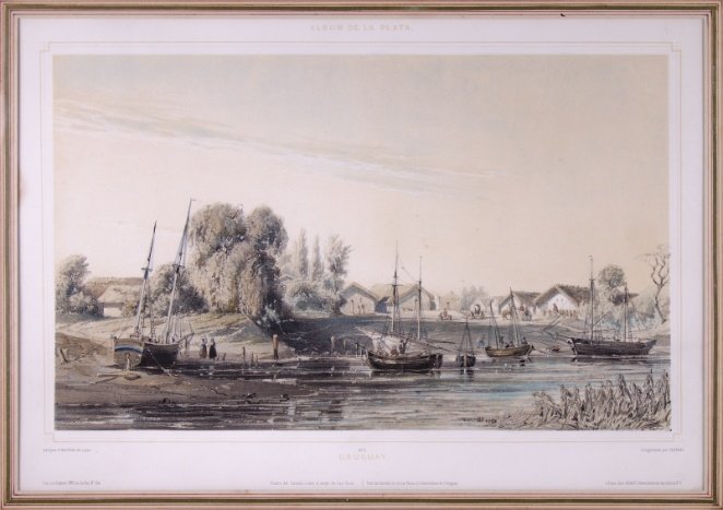 ADOLPHE D´HASTREL. “Puerto de Carmelo sobre el arroyo De las Vacas”. París, 1846.