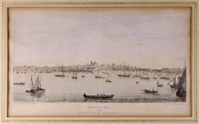 HENRY BERTHET. “Montevideo. 1856. Vista tomada del puerto”. Paris.