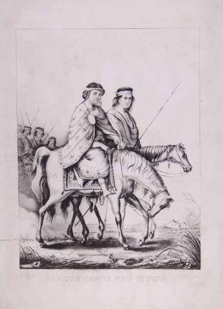 GREGORIO DE IBARRA. “Casique (sic) pampa y su muger”. Buenos Aires, 1841.