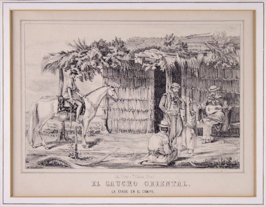 W. BALDWIN. “El Gaucho Oriental. Montevideo. La tarde en el campo”. Circa 1860.