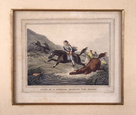 JOHN HEAVISIDE CLARK - EDWARD ORME. “Pions in S. America catching wild horses”. Londres, 1813.