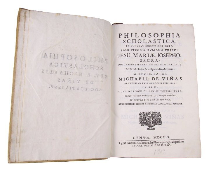 VIÑAS, MICHAEL. “Philosophia Scholastica [...]” Génova. 1709.