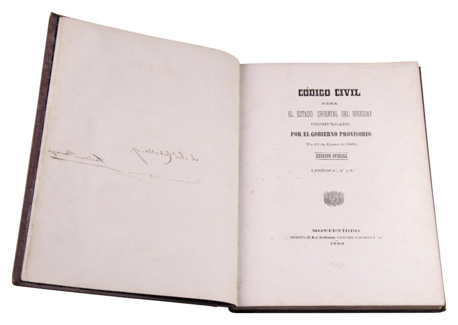 NARVAJA, TRISTÁN. “Código Civil para el Estado Oriental del Uruguay”. Montevideo, 1868.
