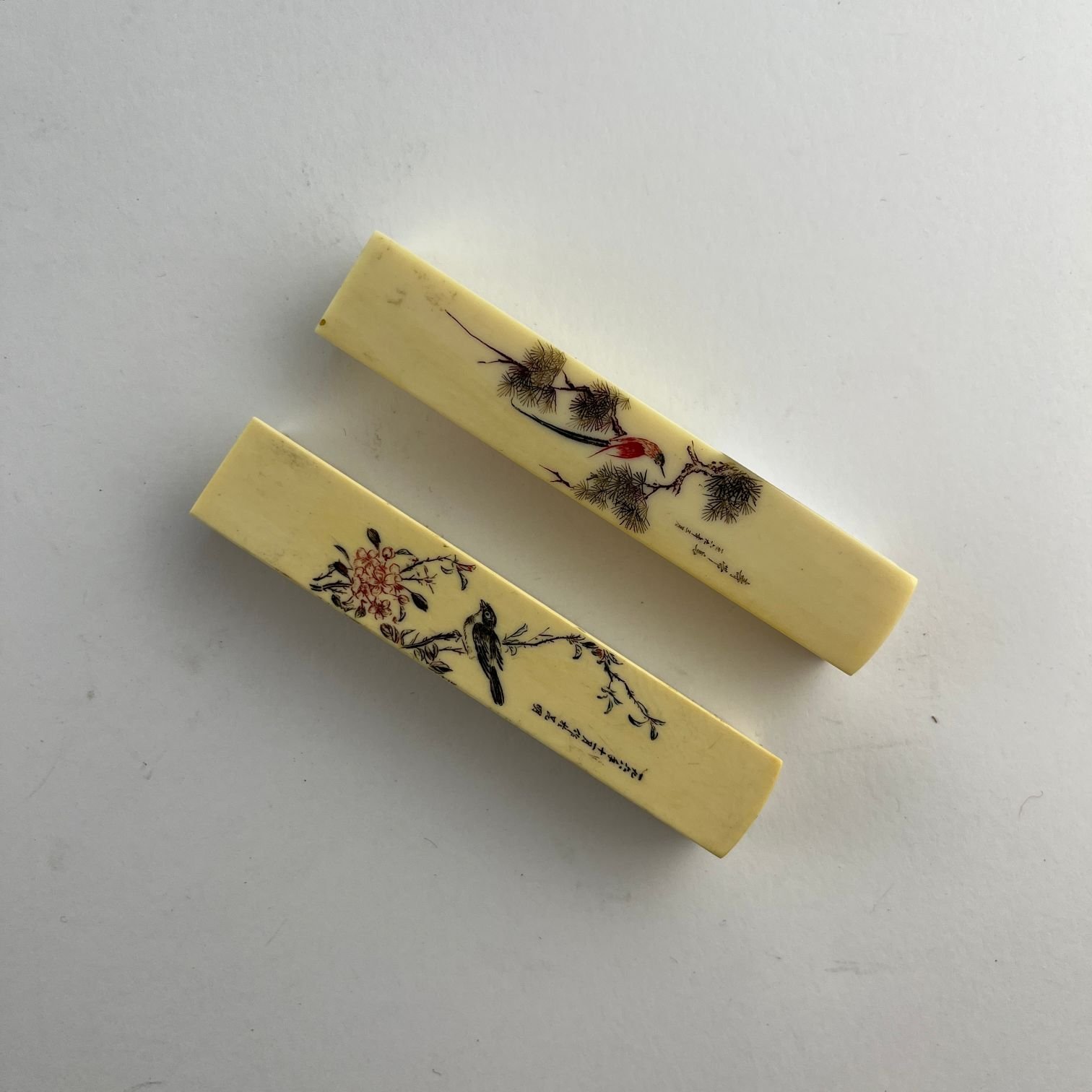 Par de sellos chinos en marfil