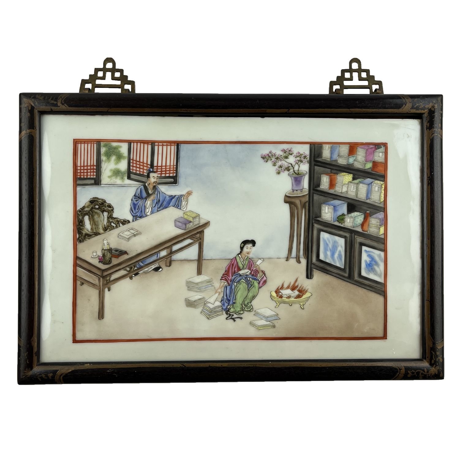 Par de placas chinas en porcelana