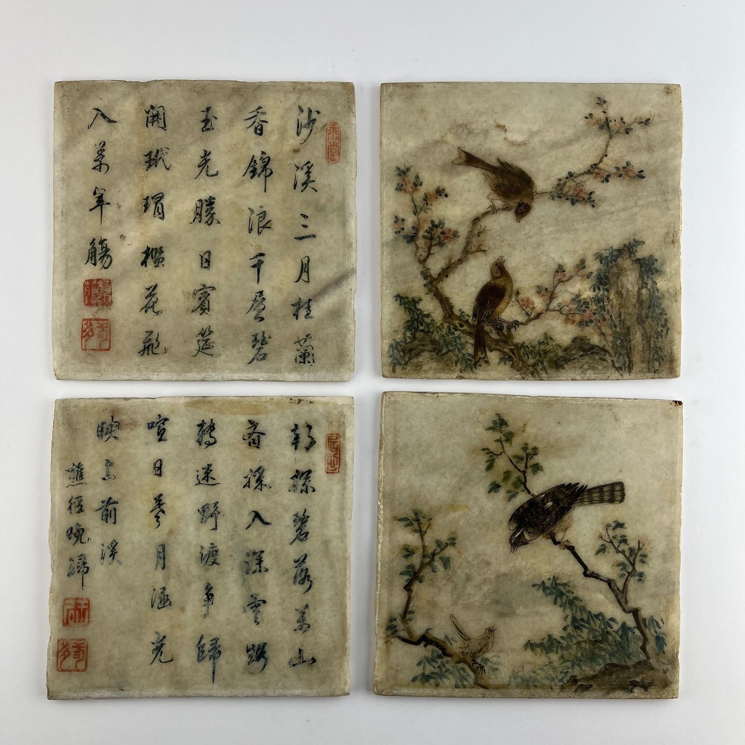 Conjunto de ocho paneles chinos en mármol - Imagen 2