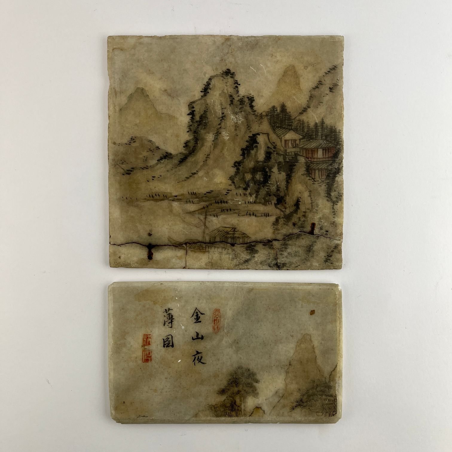 Conjunto de ocho paneles chinos en mármol - Imagen 3