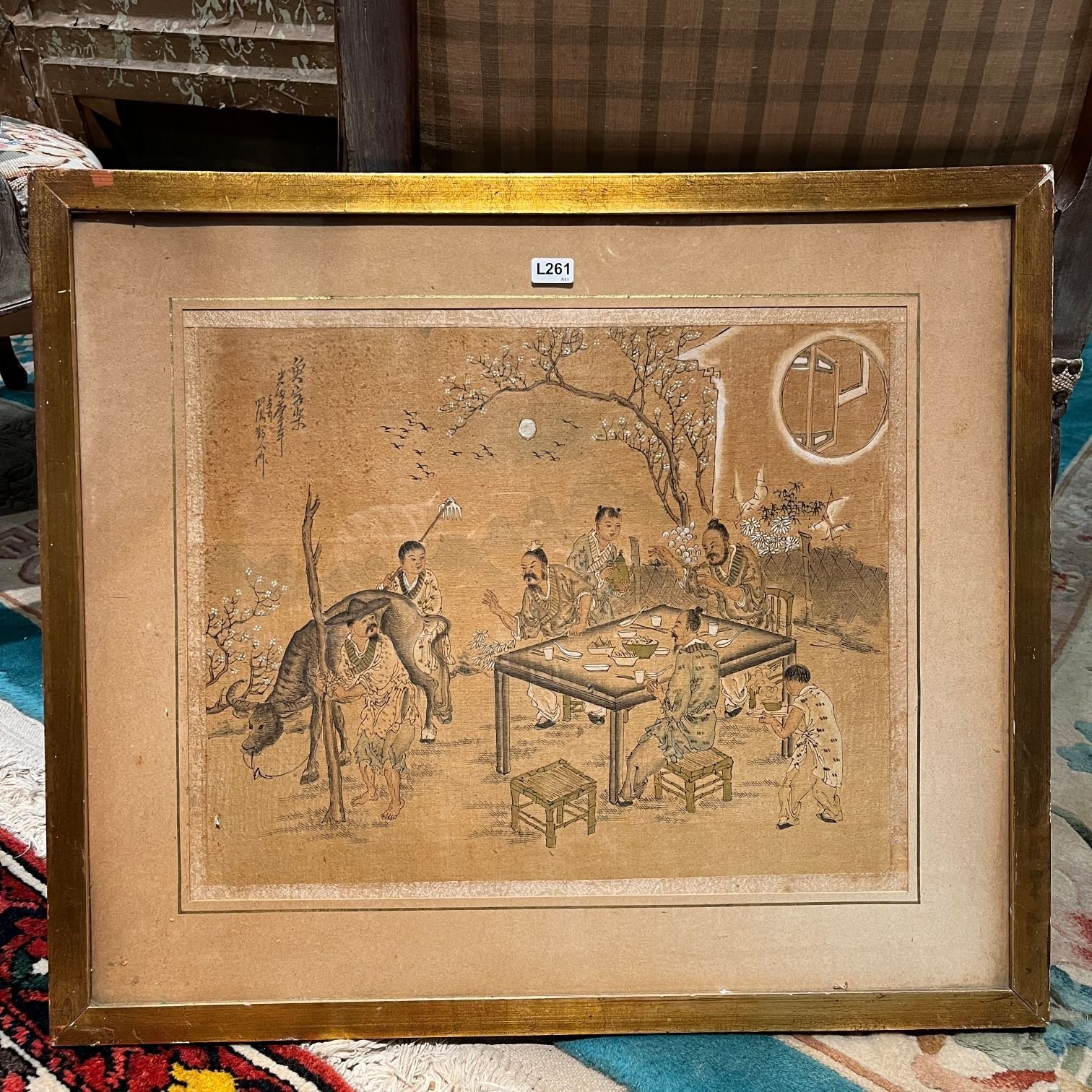 Técnica mixta china sobre seda