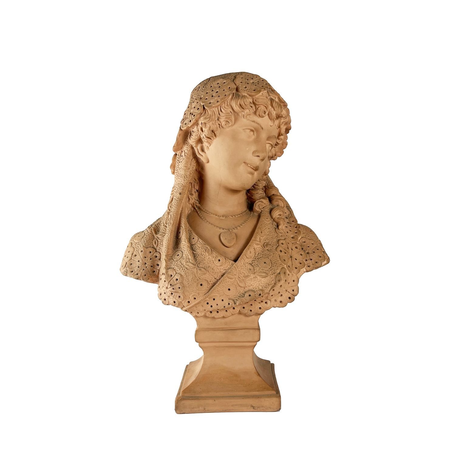 Par de bustos italianos en terracota